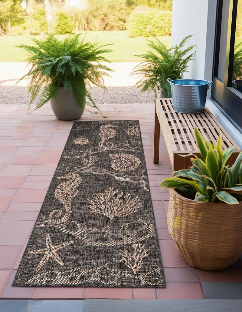 Seaside Haven Rugs Collection Area Rug - Wavecrest Runner Black lifestyle 0