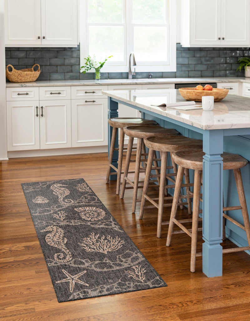Seaside Haven Rugs Collection Area Rug - Wavecrest Runner Black lifestyle 4
