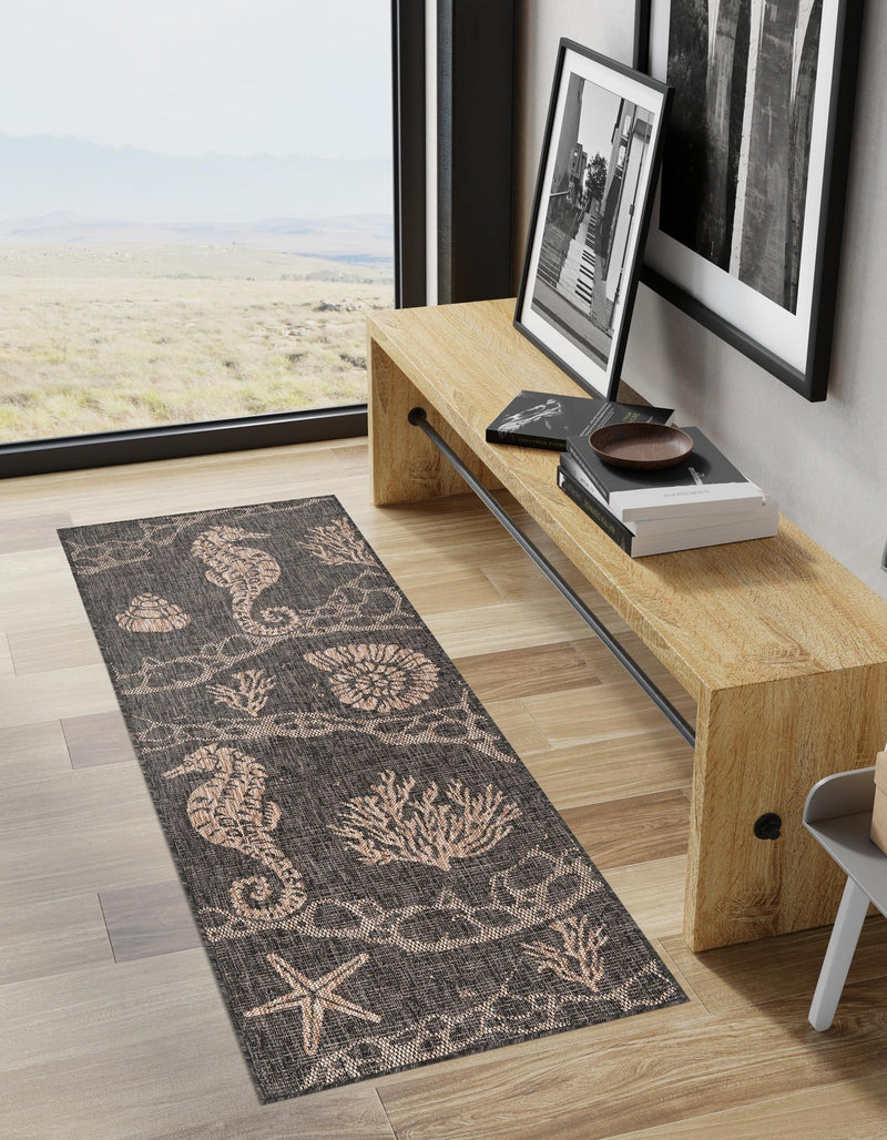 Seaside Haven Rugs Collection Area Rug - Wavecrest Runner Black lifestyle 8