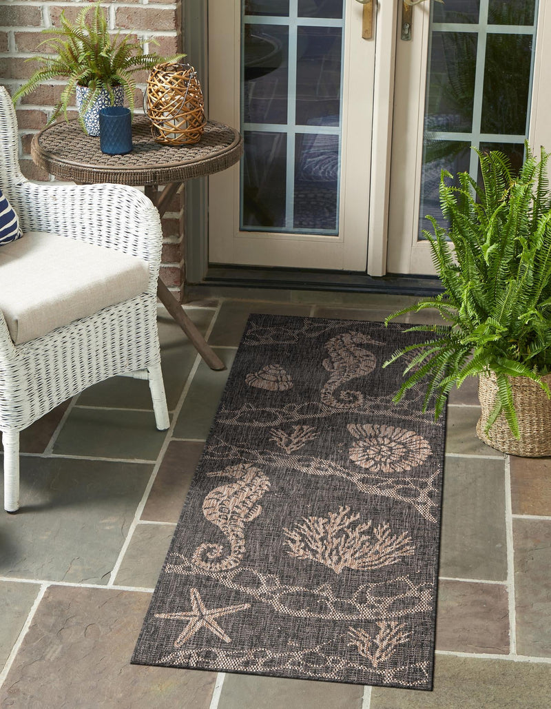Seaside Haven Rugs Collection Area Rug - Wavecrest Runner Black lifestyle 9