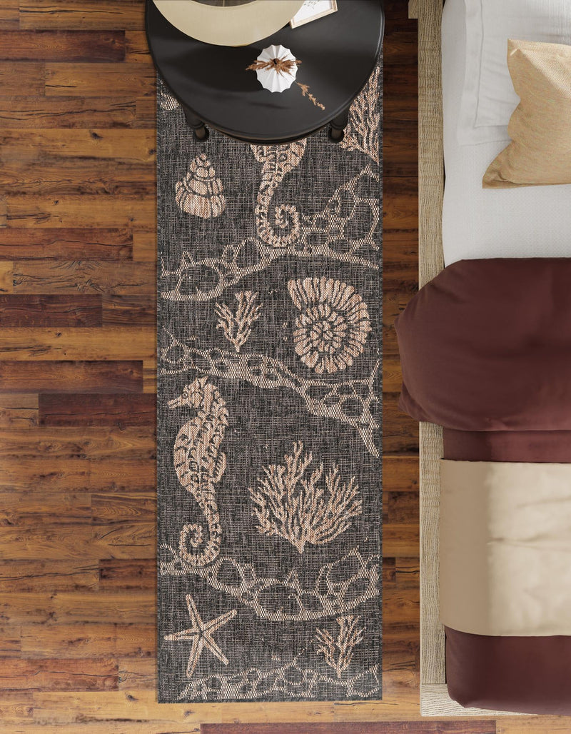 Seaside Haven Rugs Collection Area Rug - Wavecrest Runner Black lifestyle 10