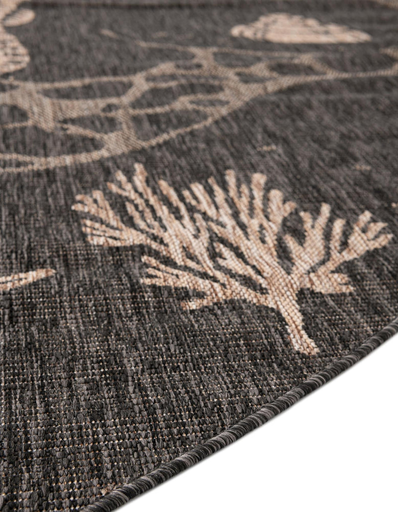 Seaside Haven Rugs Collection Area Rug - Wavecrest Round Black lifestyle 14