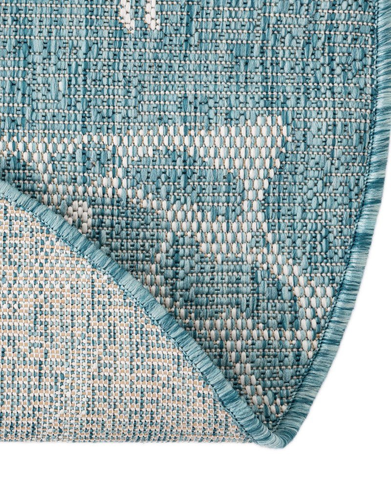 Seaside Haven Rugs Collection Area Rug - Wavecrest Round Aqua lifestyle 202