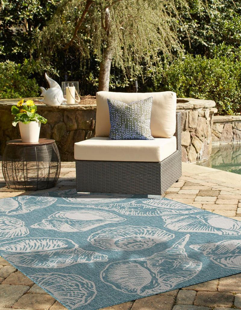 Seaside Haven Rugs Collection Area Rug - Lighthouse (Aqua) Rectangle Aqua lifestyle 7