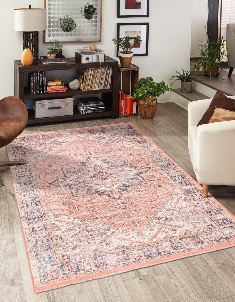 Bazaar Chic Collection Area Rug - Chefchaouen Rectangle Salmon Pink lifestyle 2