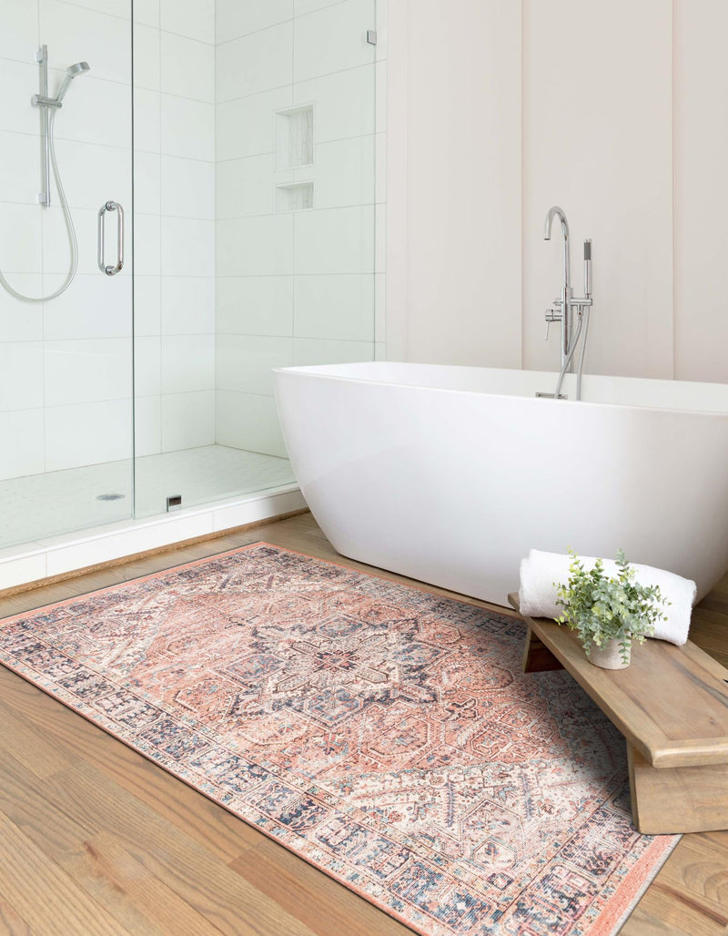 Bazaar Chic Collection Area Rug - Chefchaouen Rectangle Salmon Pink lifestyle 10