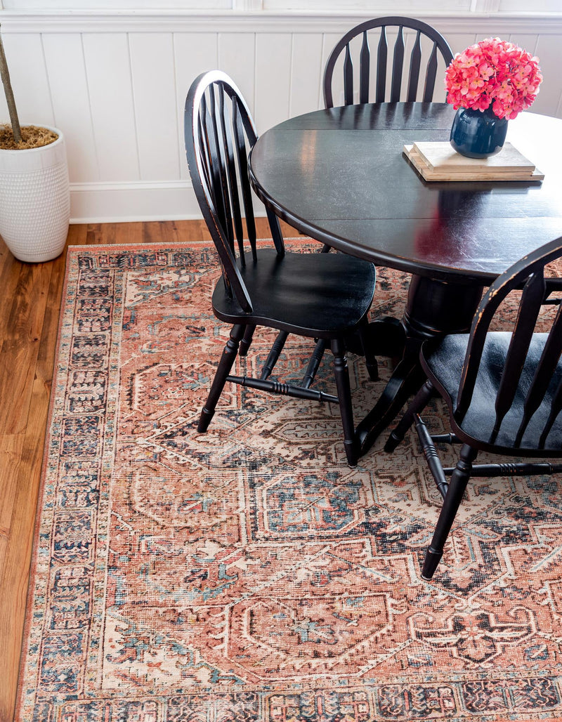 Bazaar Chic Collection Area Rug - Chefchaouen Square Salmon Pink lifestyle 18