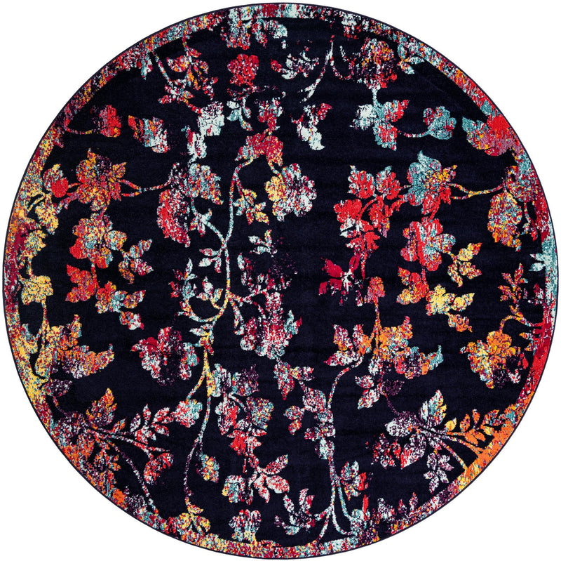 Brighton Terrace Collection Area Rug - Roedean Round Navy Blue lifestyle 12