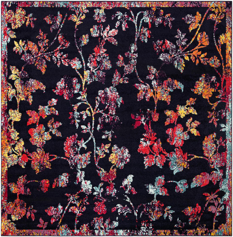 Brighton Terrace Collection Area Rug - Roedean Square Navy Blue lifestyle 14