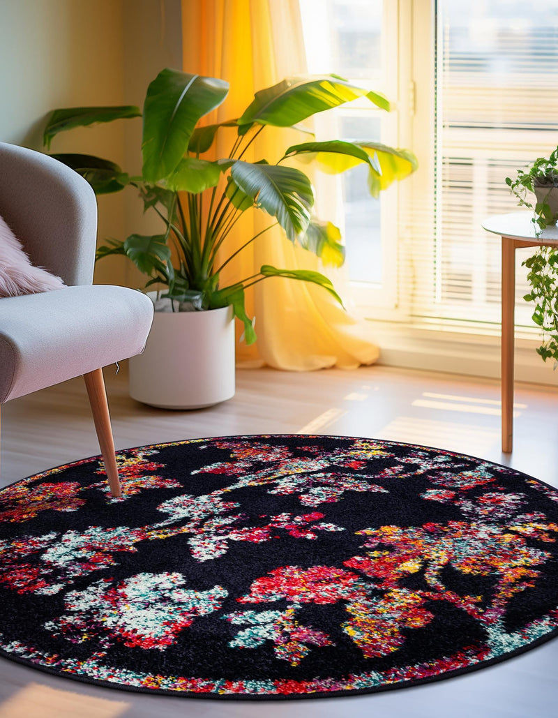 Brighton Terrace Collection Area Rug - Roedean Round Navy Blue lifestyle 21