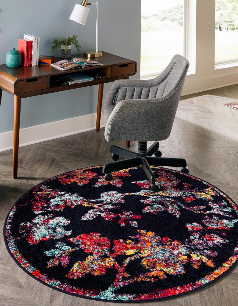 Brighton Terrace Collection Area Rug - Roedean Round Navy Blue lifestyle 27