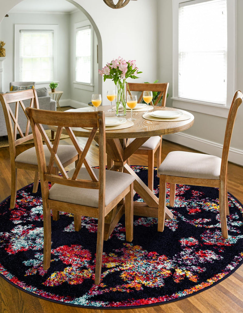 Brighton Terrace Collection Area Rug - Roedean Round Navy Blue lifestyle 30
