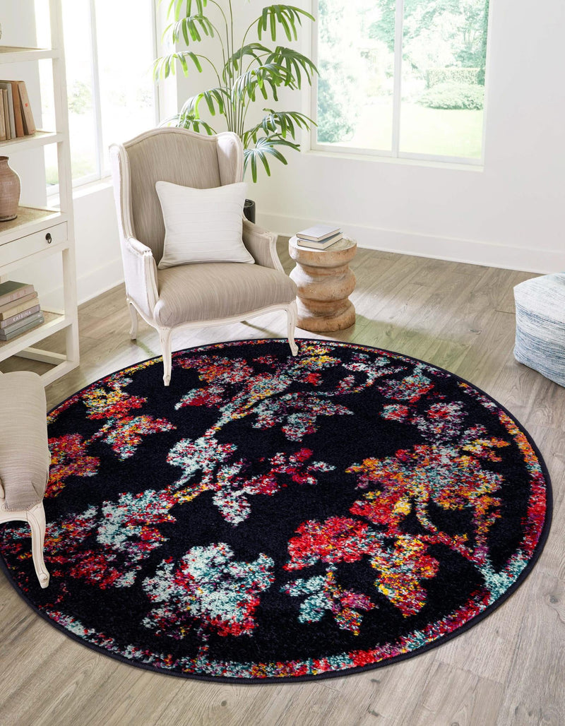 Brighton Terrace Collection Area Rug - Roedean Round Navy Blue lifestyle 33
