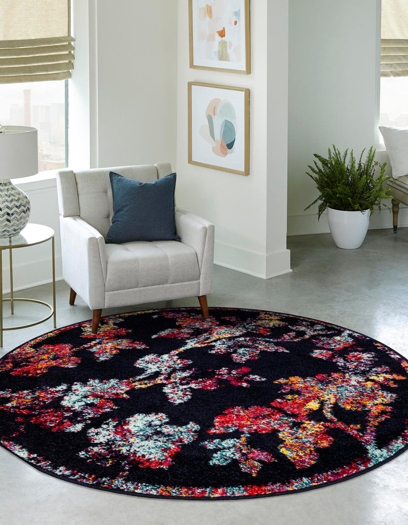 Brighton Terrace Collection Area Rug - Roedean Round Navy Blue lifestyle 36
