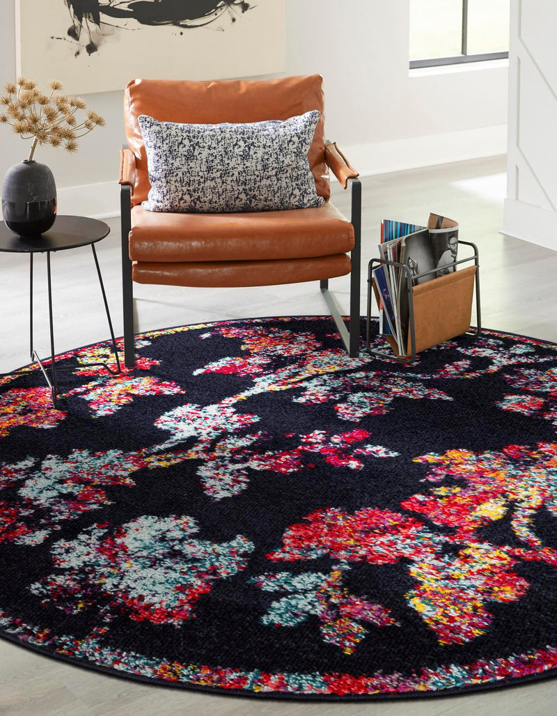 Brighton Terrace Collection Area Rug - Roedean Round Navy Blue lifestyle 39