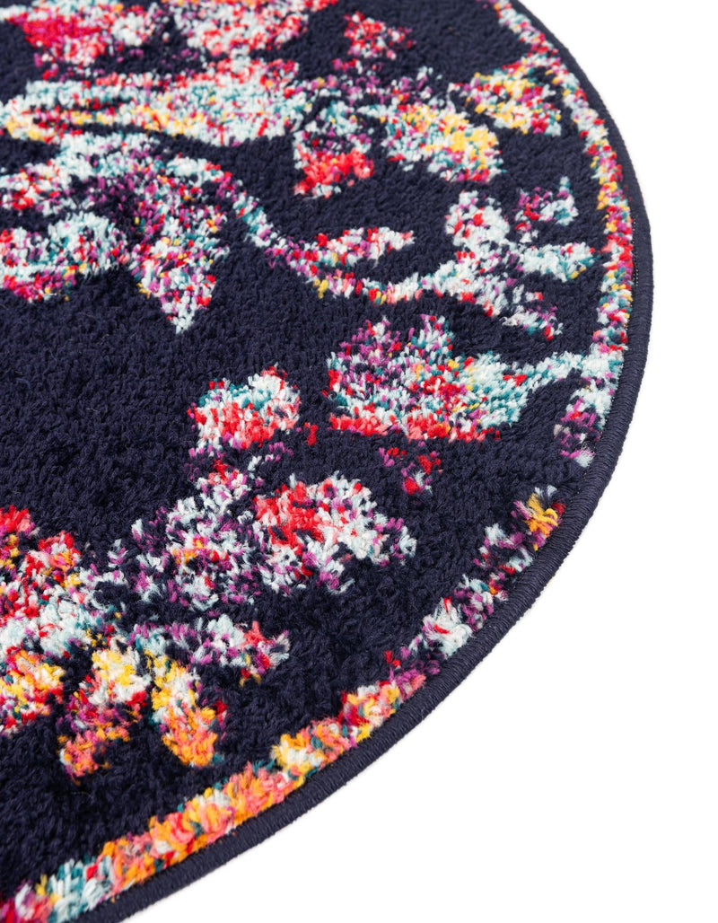 Brighton Terrace Collection Area Rug - Roedean Round Navy Blue lifestyle 45