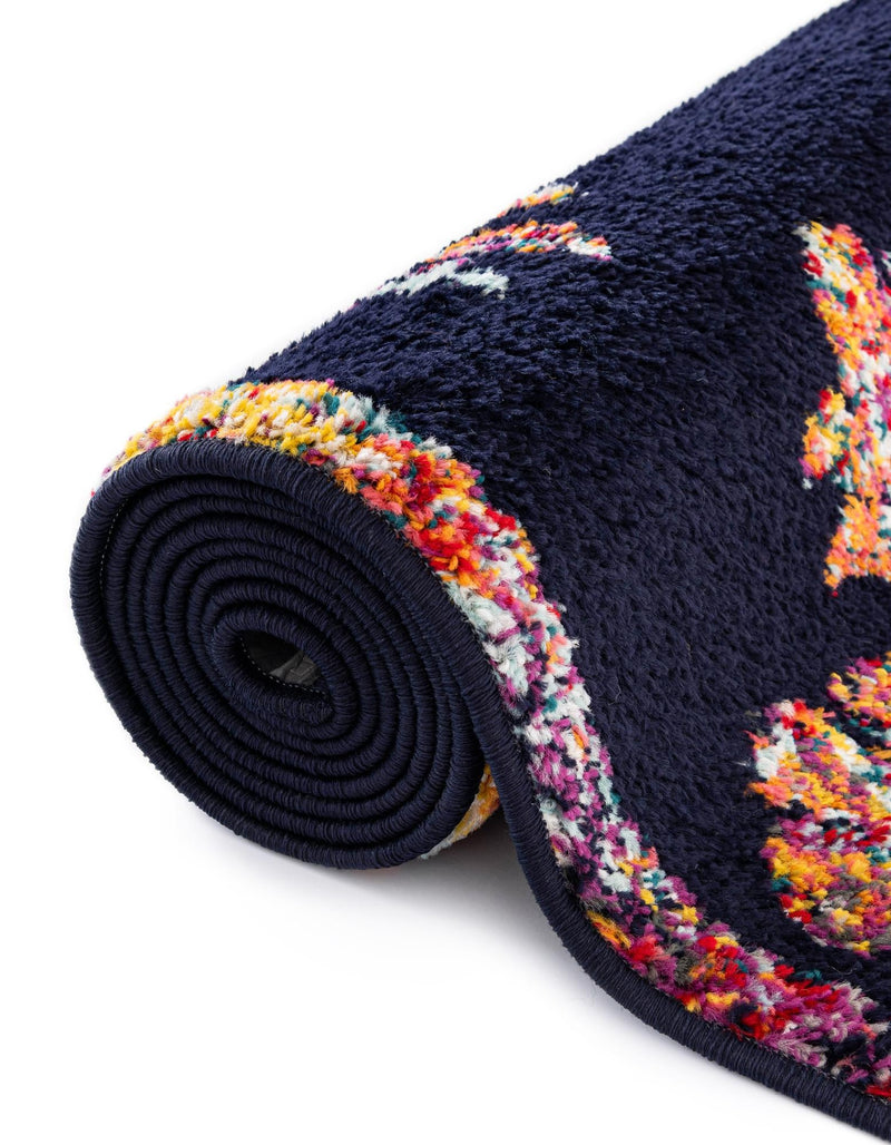 Brighton Terrace Collection Area Rug - Roedean Round Navy Blue lifestyle 54