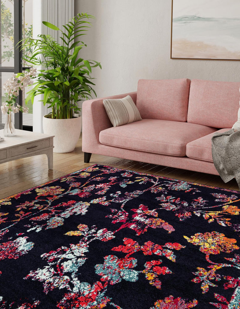 Brighton Terrace Collection Area Rug - Roedean Square Navy Blue lifestyle 26