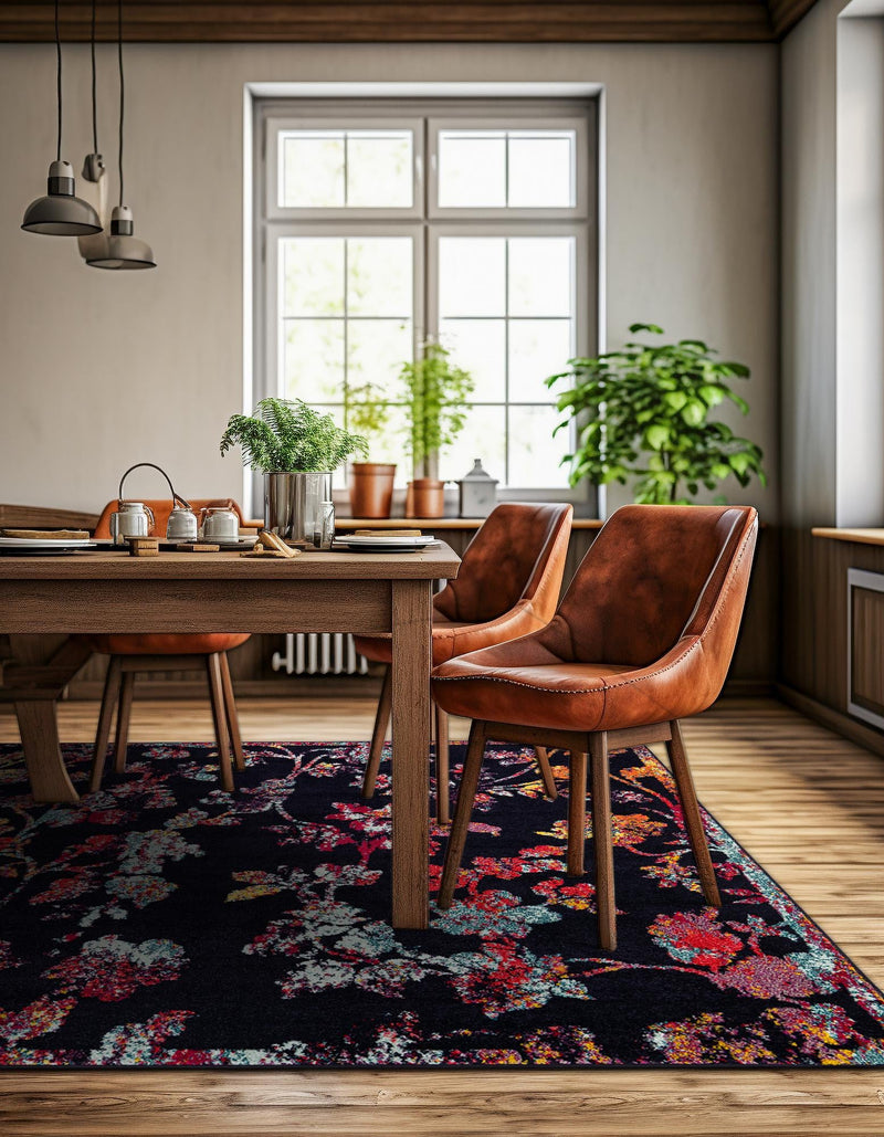 Brighton Terrace Collection Area Rug - Roedean Square Navy Blue lifestyle 41