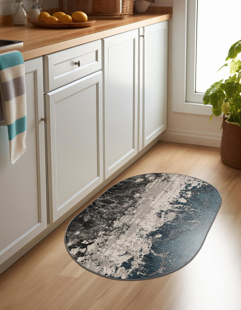 Seville Elegance Collection Area Rug - Granada Oval Gray lifestyle 21