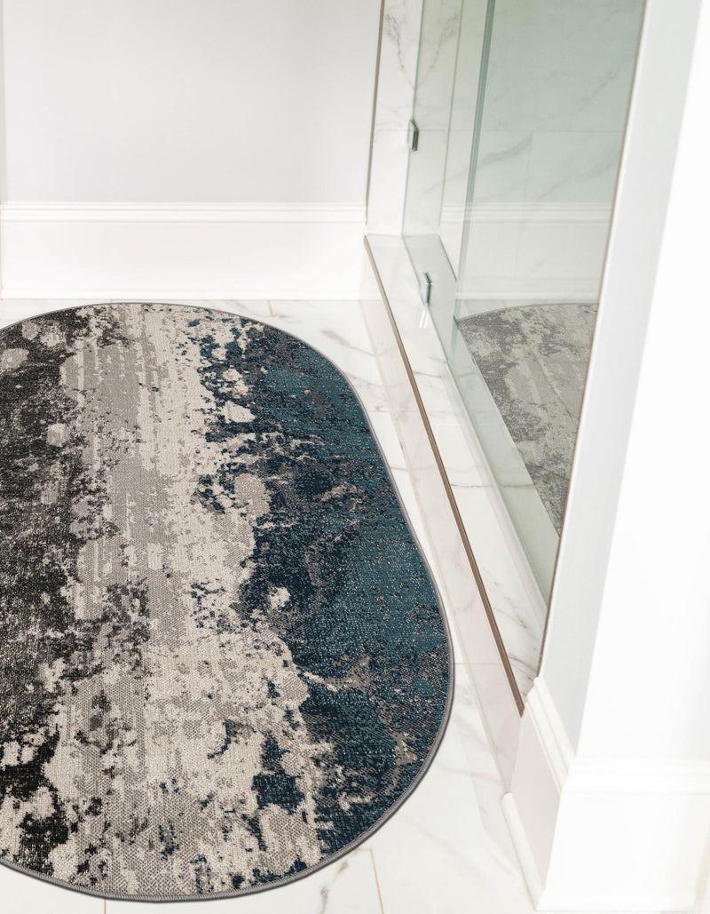 Seville Elegance Collection Area Rug - Granada Oval Gray lifestyle 31