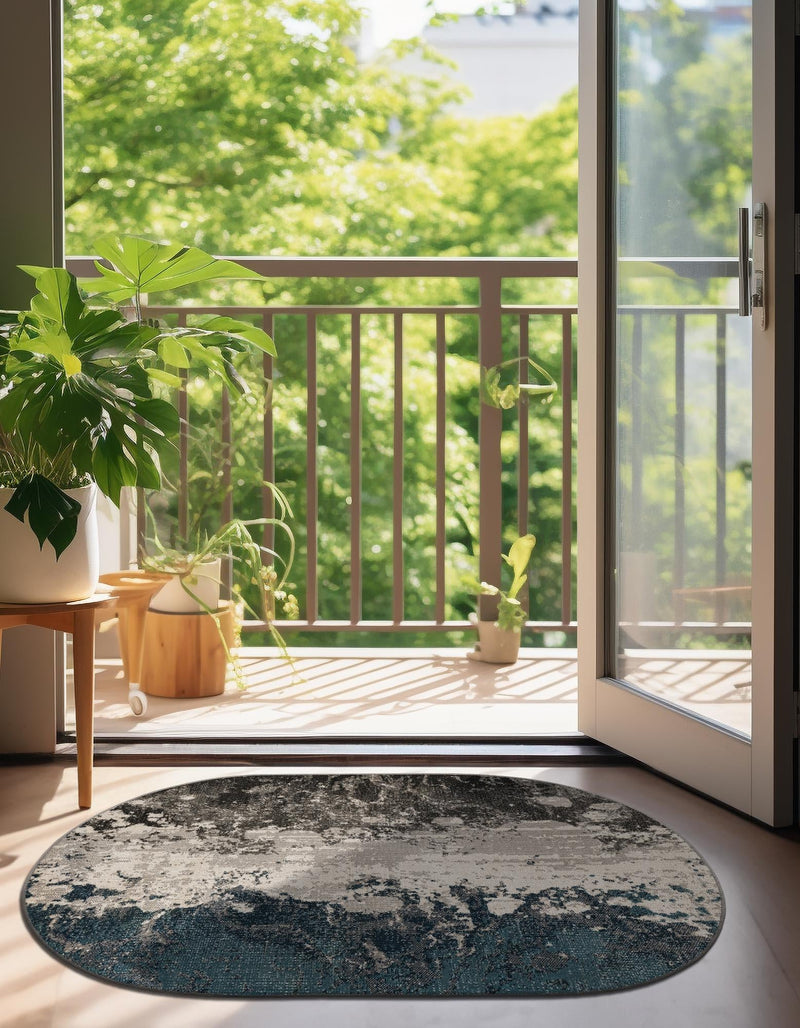 Seville Elegance Collection Area Rug - Granada Oval Gray lifestyle 32