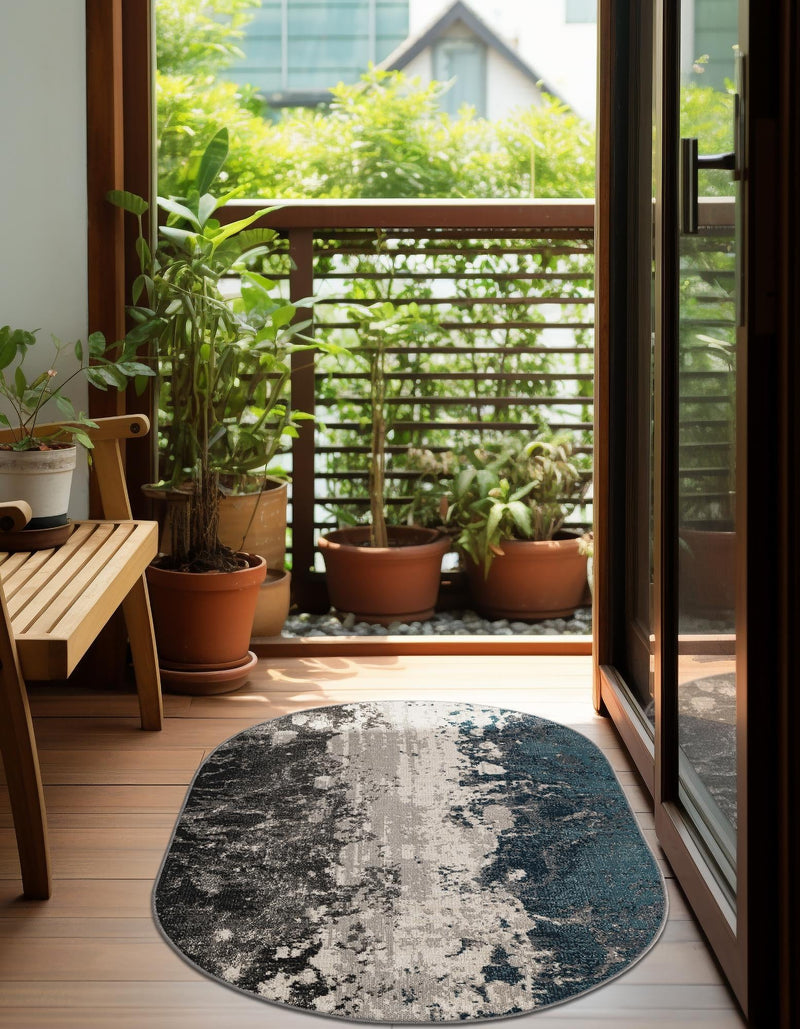 Seville Elegance Collection Area Rug - Granada Oval Gray lifestyle 34