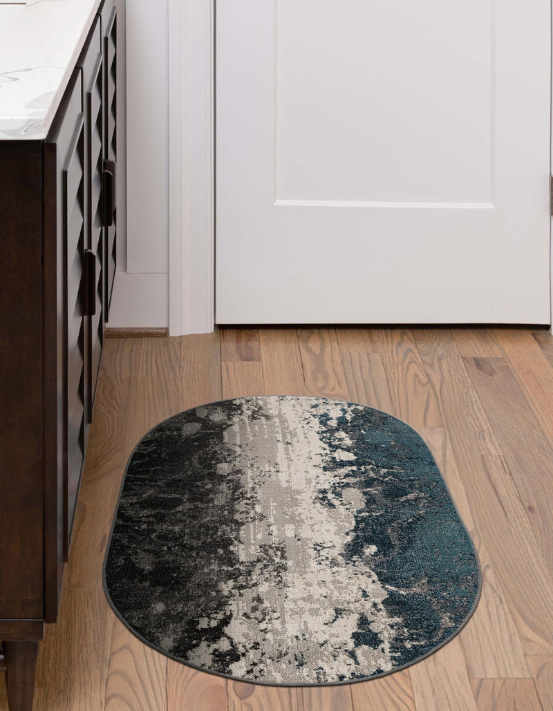 Seville Elegance Collection Area Rug - Granada Oval Gray lifestyle 37