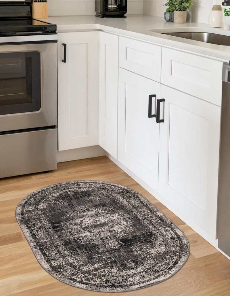 Geneva Terrace Collection Area Rug - Vevey Oval Gray lifestyle 38