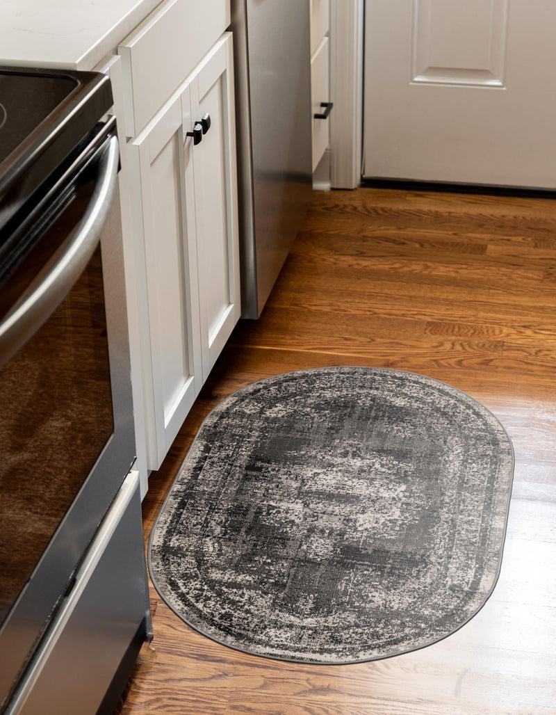 Geneva Terrace Collection Area Rug - Vevey Oval Gray lifestyle 50