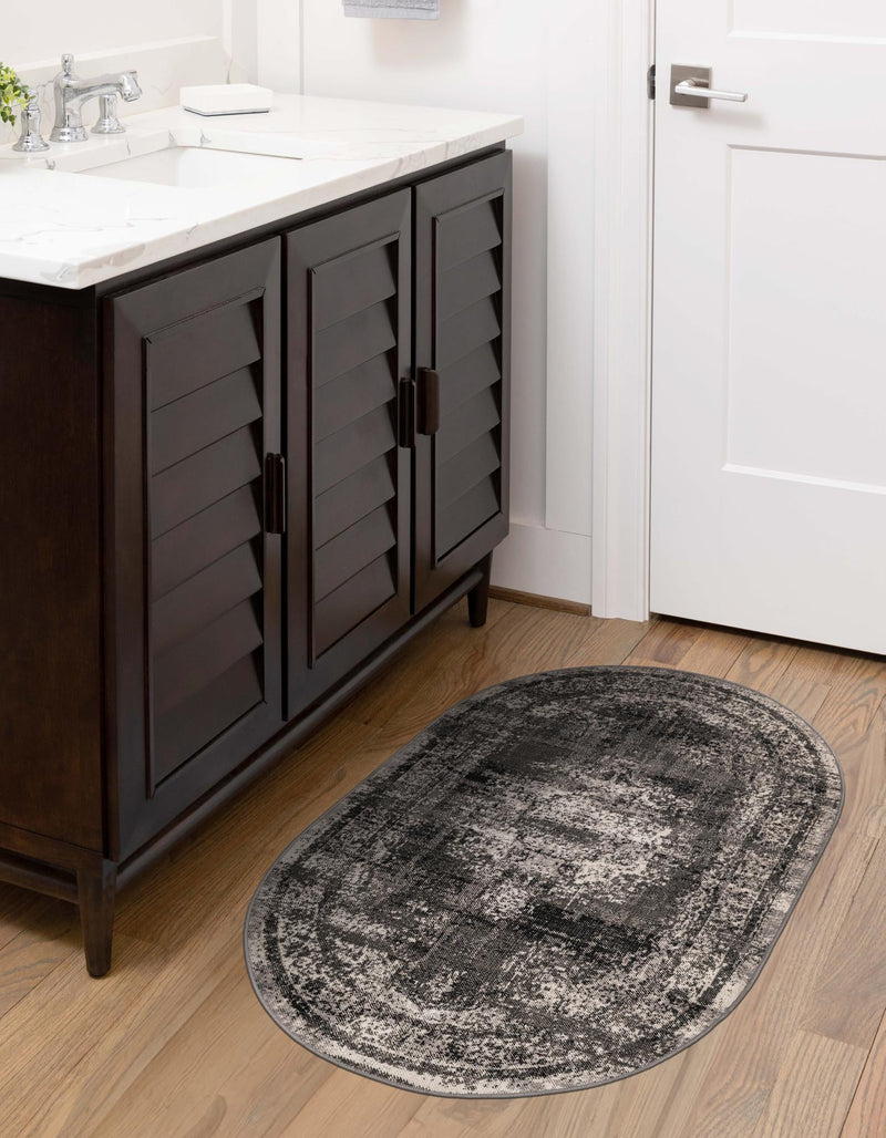 Geneva Terrace Collection Area Rug - Vevey Oval Gray lifestyle 53