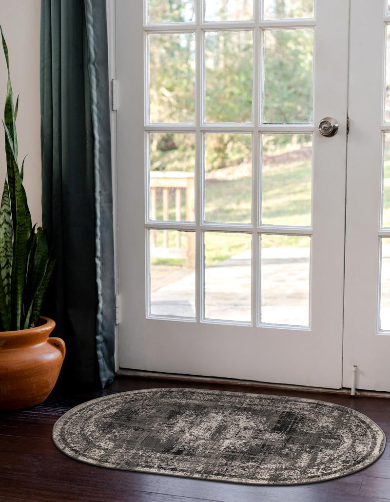 Geneva Terrace Collection Area Rug - Vevey Oval Gray lifestyle 54