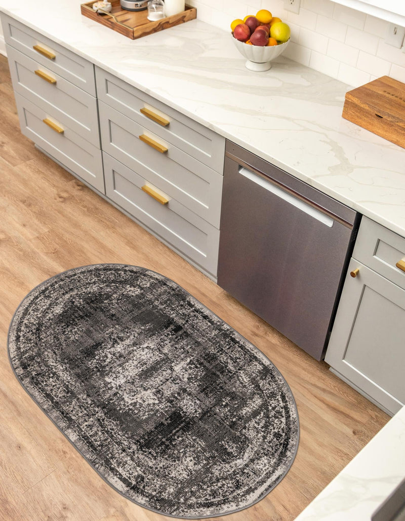 Geneva Terrace Collection Area Rug - Vevey Oval Gray lifestyle 56