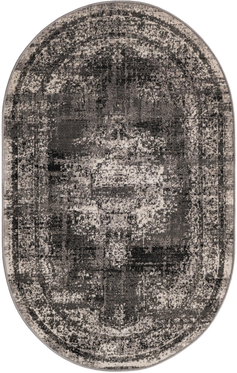 Geneva Terrace Collection Area Rug - Vevey Oval Gray lifestyle 26
