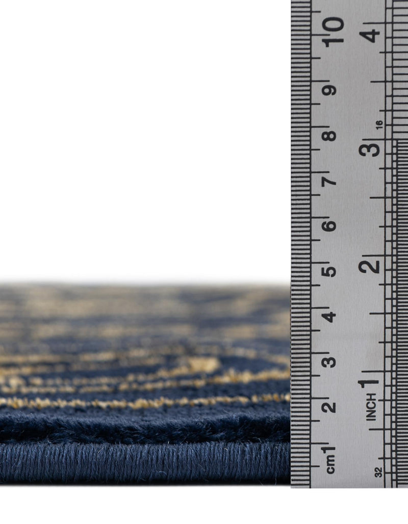 Metropolitan Matrix Collection Area Rug - Cosmopolis Rectangle Navy Blue and Gold lifestyle 37