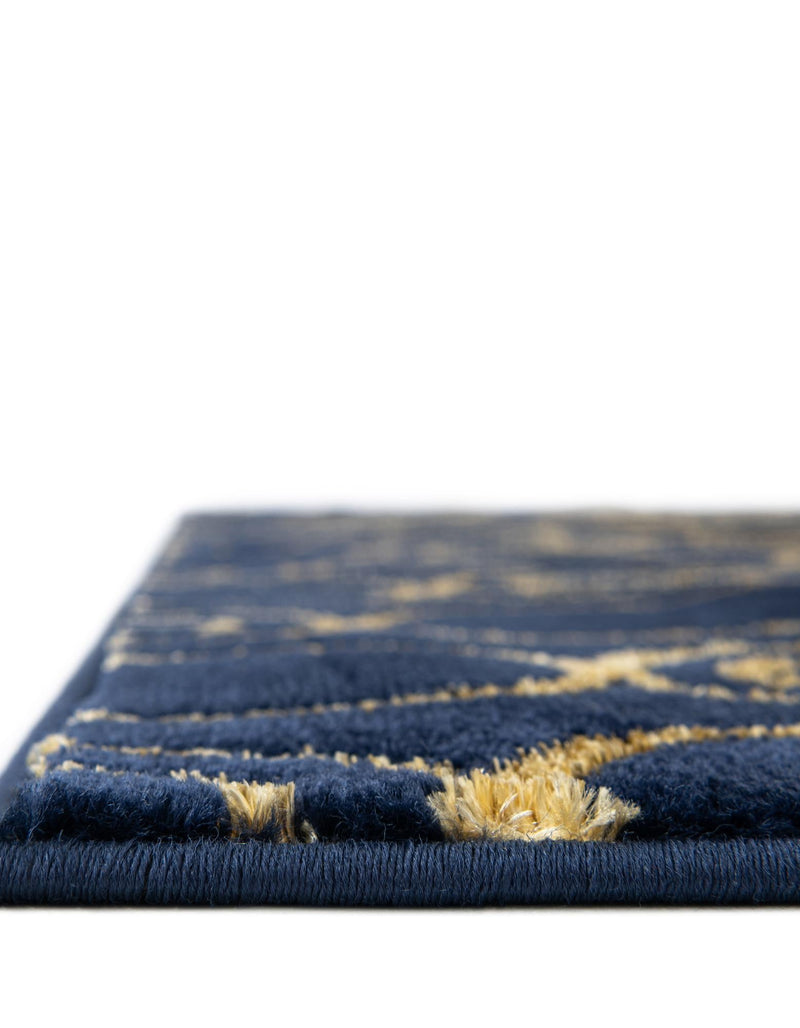Metropolitan Matrix Collection Area Rug - Cosmopolis Rectangle Navy Blue and Gold lifestyle 45