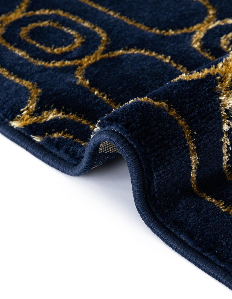 Metropolitan Matrix Collection Area Rug - Cosmopolis Rectangle Navy Blue and Gold lifestyle 57