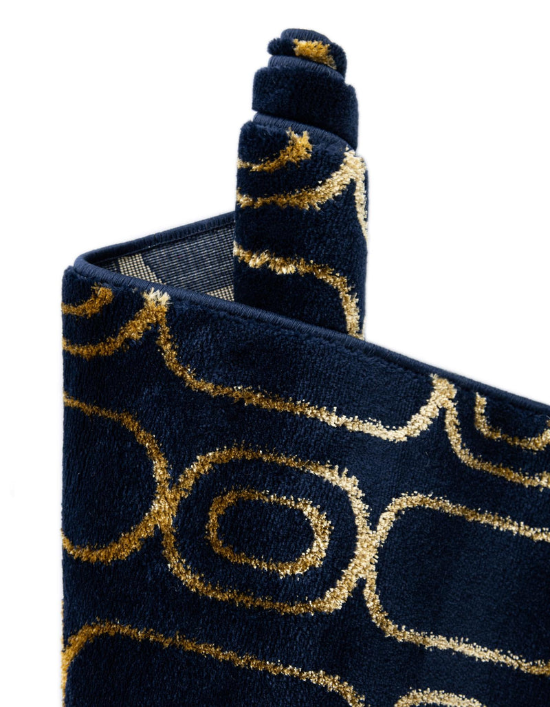 Metropolitan Matrix Collection Area Rug - Cosmopolis Rectangle Navy Blue and Gold lifestyle 61