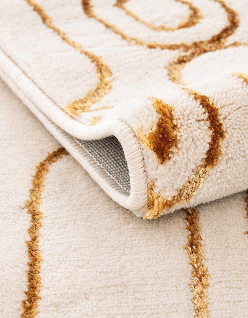 Metropolitan Matrix Collection Area Rug - Cosmopolis Rectangle White and Gold lifestyle 39