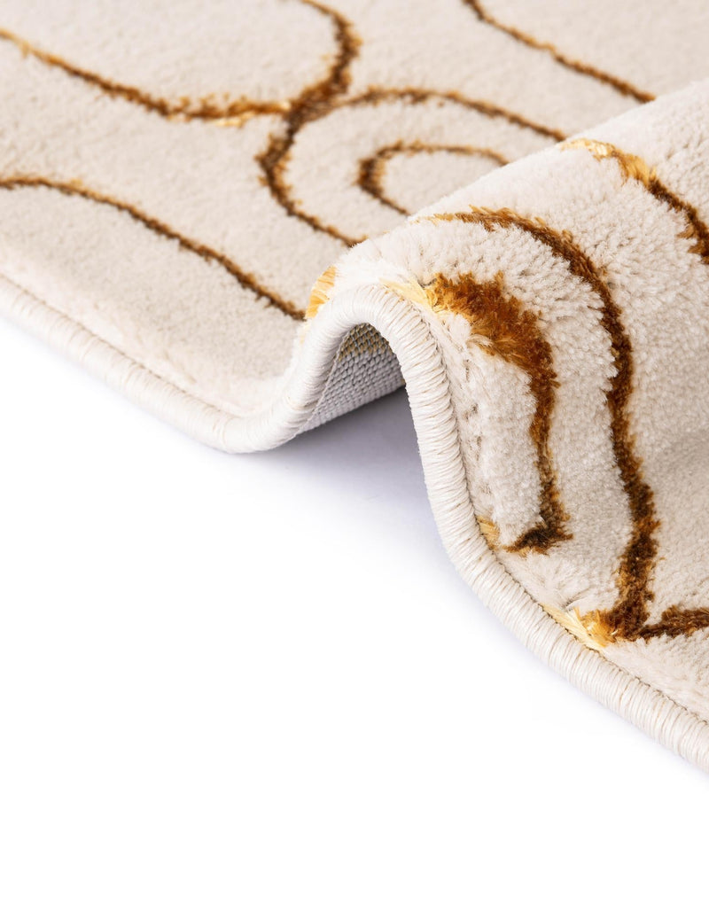 Metropolitan Matrix Collection Area Rug - Cosmopolis Rectangle White and Gold lifestyle 55