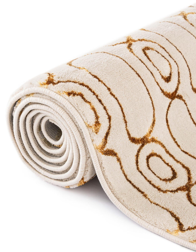 Metropolitan Matrix Collection Area Rug - Cosmopolis Rectangle White and Gold lifestyle 63