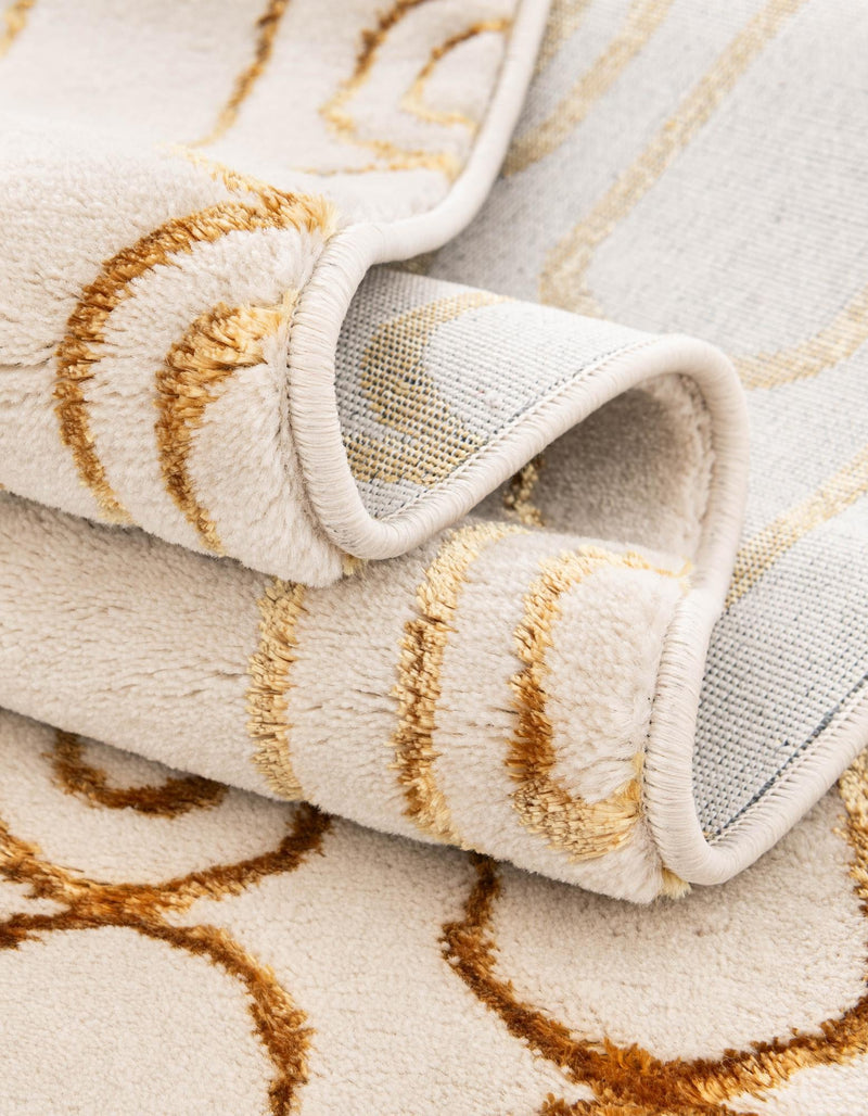Metropolitan Matrix Collection Area Rug - Cosmopolis Rectangle White and Gold lifestyle 67