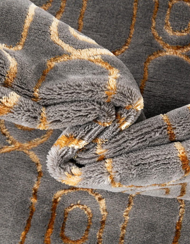 Metropolitan Matrix Collection Area Rug - Cosmopolis (Black and Silver) Rectangle Gray and Gold lifestyle 74