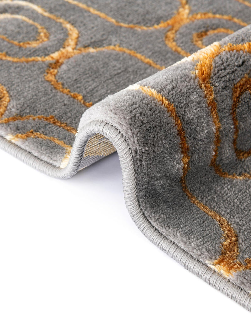 Metropolitan Matrix Collection Area Rug - Cosmopolis (Black and Silver) Rectangle Gray and Gold lifestyle 84