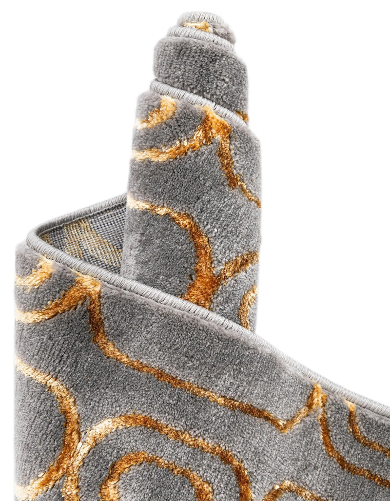 Metropolitan Matrix Collection Area Rug - Cosmopolis (Black and Silver) Rectangle Gray and Gold lifestyle 89