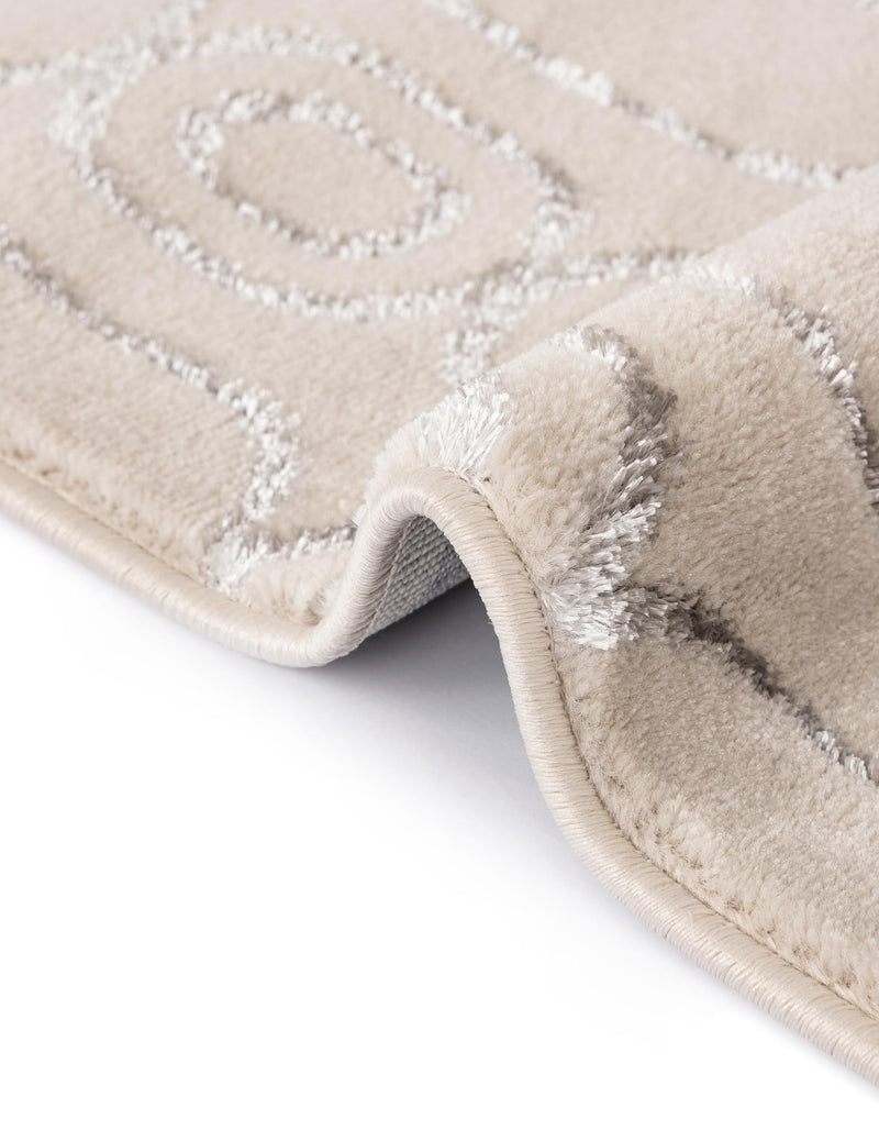 Metropolitan Matrix Collection Area Rug - Cosmopolis Rectangle White and Silver lifestyle 54
