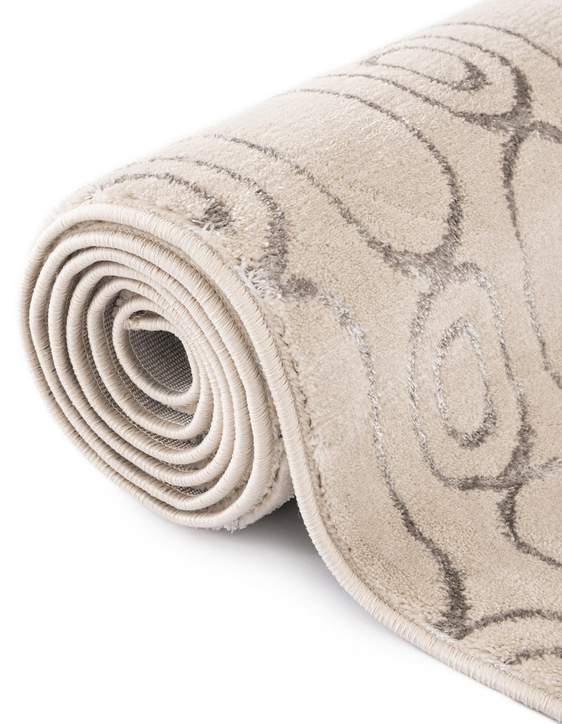 Metropolitan Matrix Collection Area Rug - Cosmopolis Rectangle White and Silver lifestyle 62