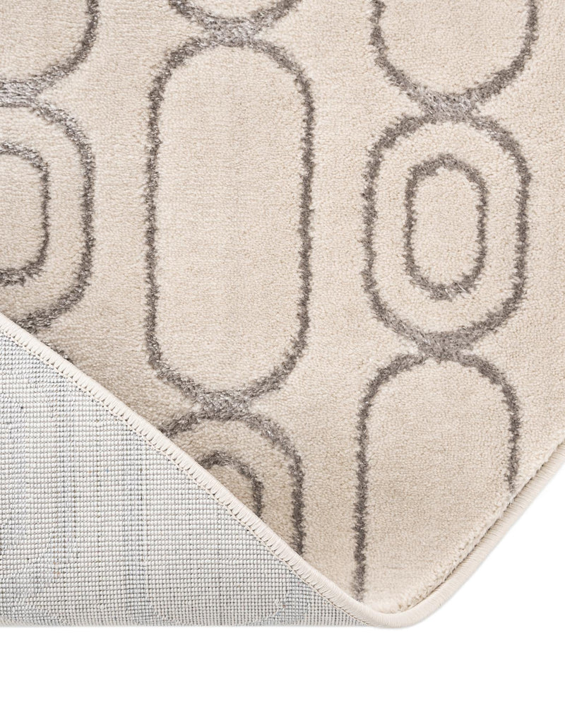 Metropolitan Matrix Collection Area Rug - Cosmopolis Round White and Silver lifestyle 183