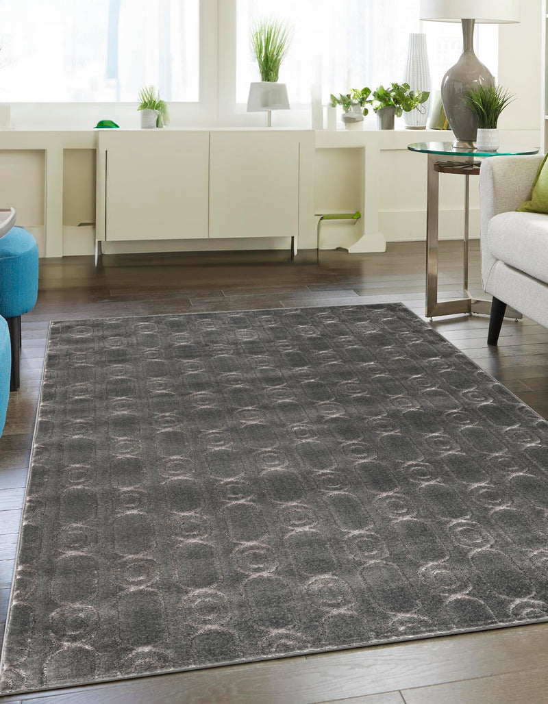 Metropolitan Matrix Collection Area Rug - Cosmopolis Rectangle Gray and Silver lifestyle 5