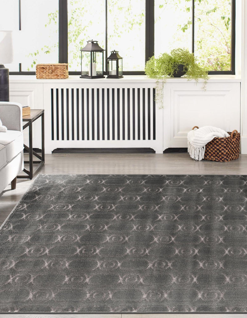 Metropolitan Matrix Collection Area Rug - Cosmopolis Rectangle Gray and Silver lifestyle 8